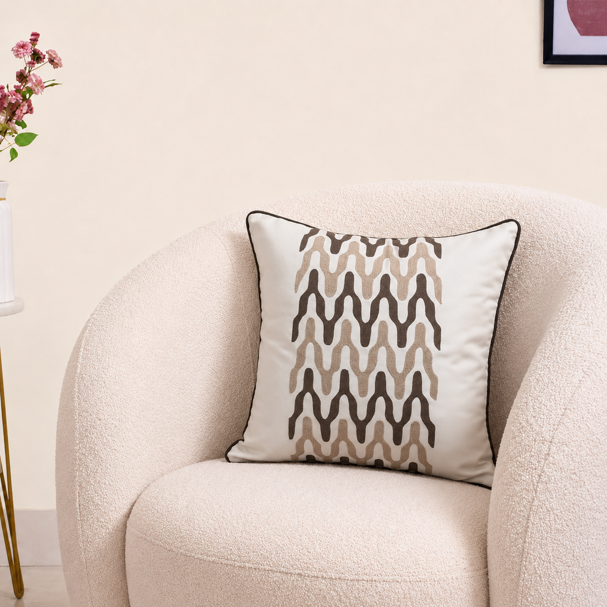Arches Thread Embroidered Cushion Cover Set
