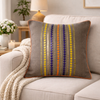 Grey Multicolor Striped Cushion Covers – Set of 2