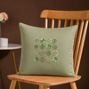 Sage Grid Hand Embroidered Cushion Cover Set