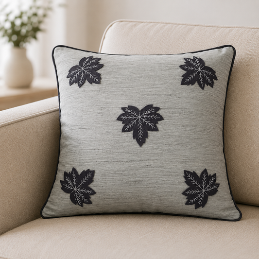 Maple Leaf Embroidered Cushion Cover Set