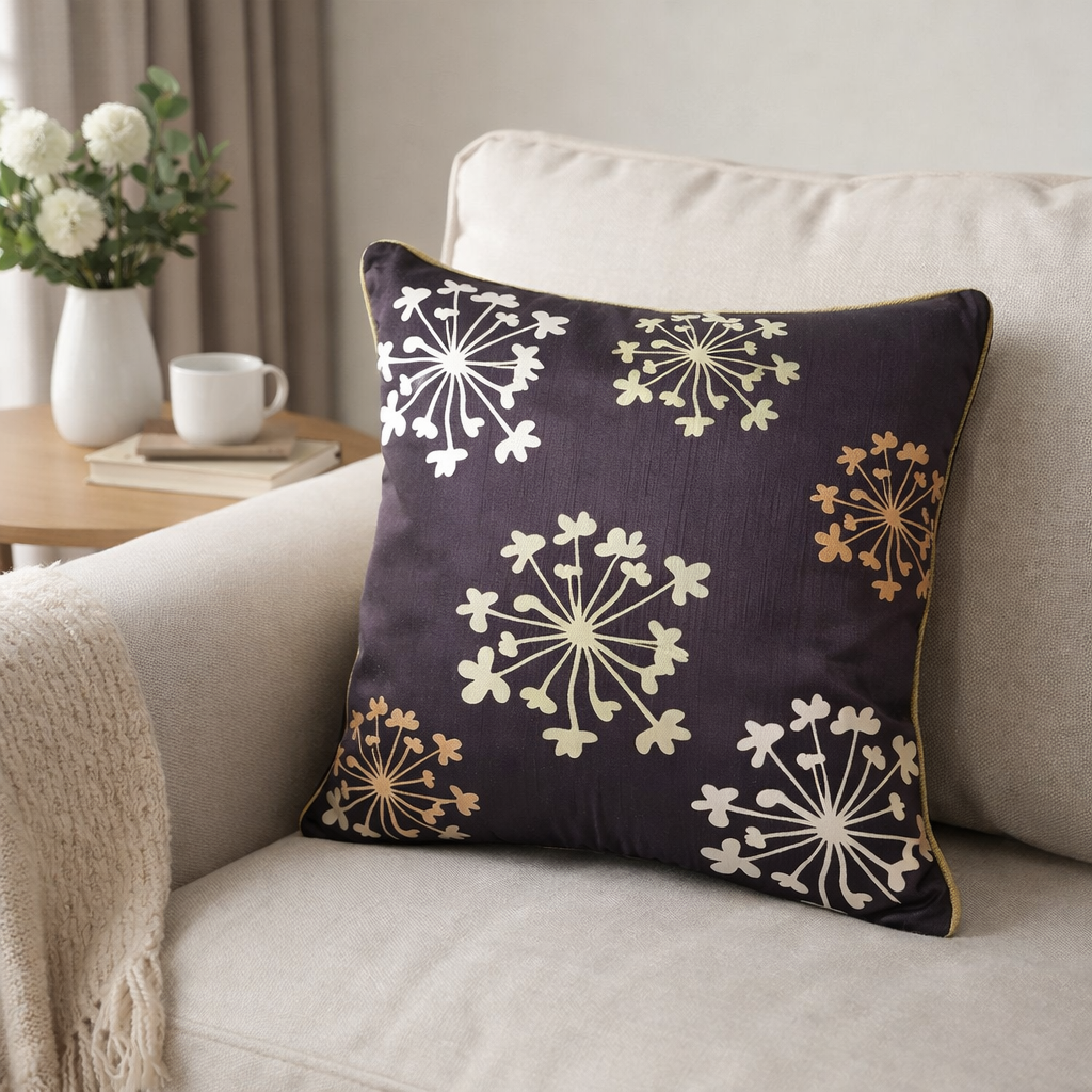 Purple Floral Burst Cushion Covers – Set of 2
