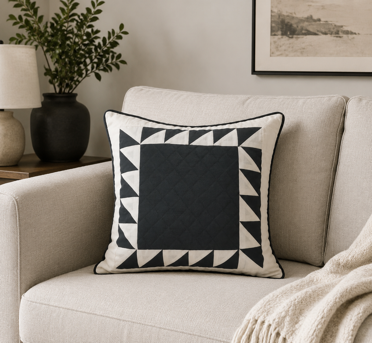 Mono Edge Printed Cushion Cover Set