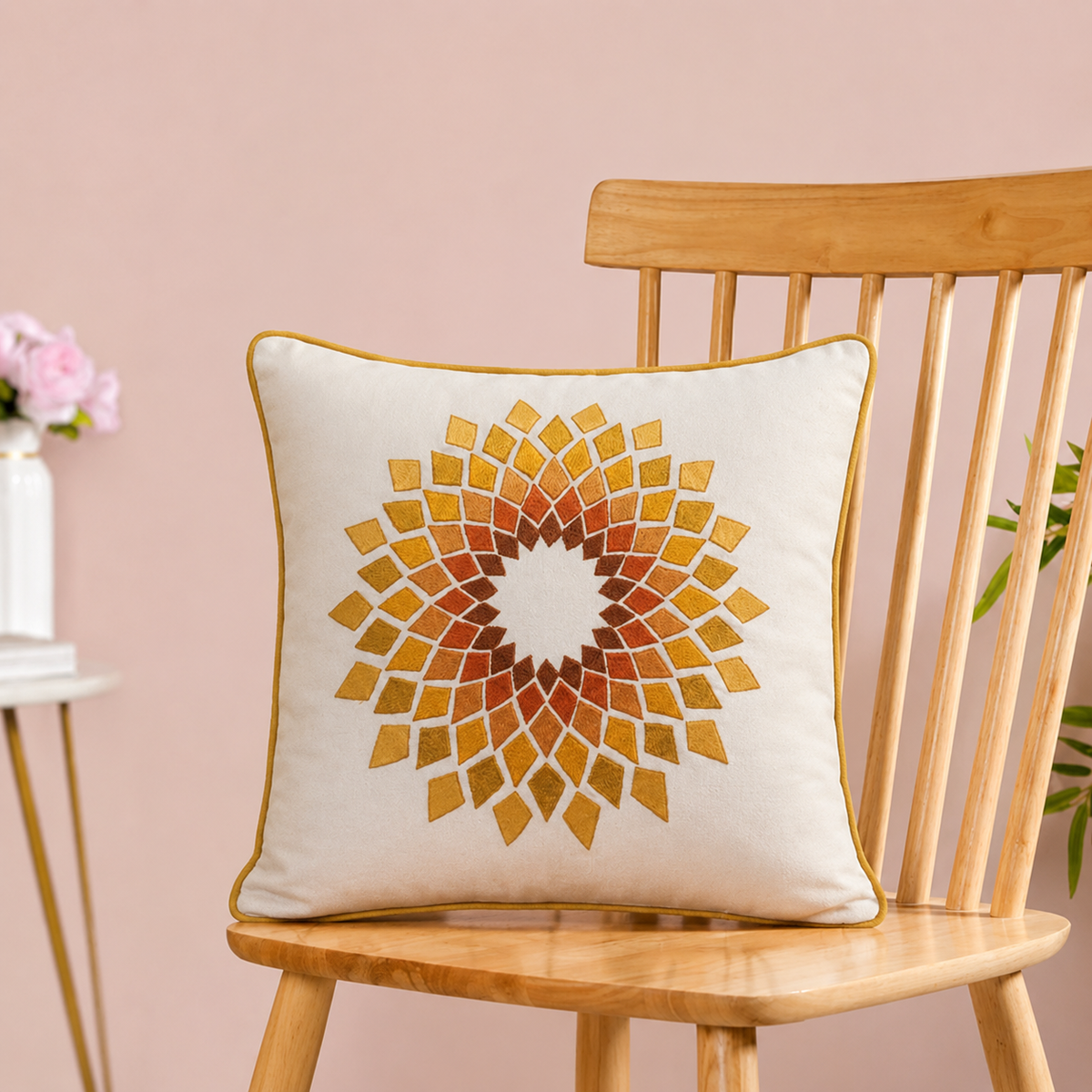 Solara Motif Embroidered Cushion Cover Set