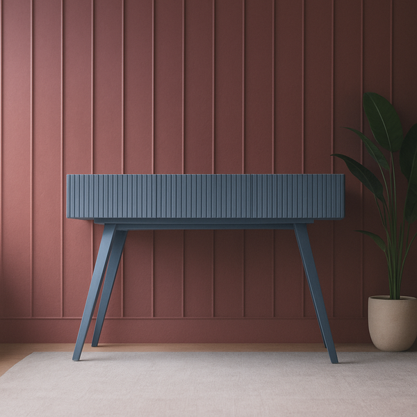 RippleText Teak Console Table
