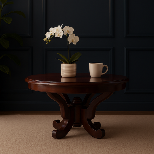 Royal Walnut Round Tea Table