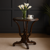 Victorian Elegance Carved Glass Top Table