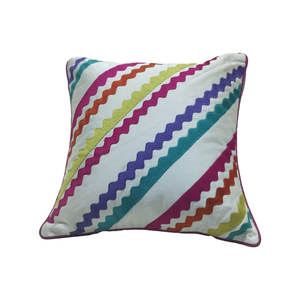 Viva Stripe Embroidered Cushion Cover Set