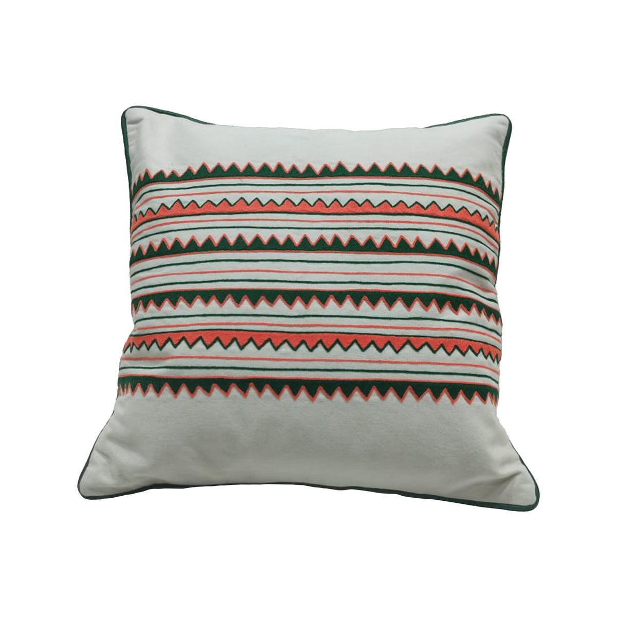 Terra Zigzag Embroidered Cushion Cover Set