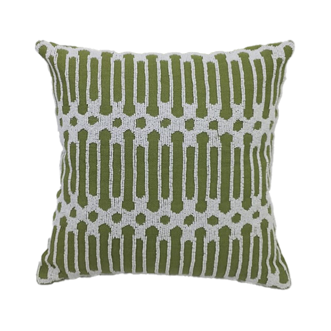 Green Geometric Pattern Cushion Covers – Set of 2