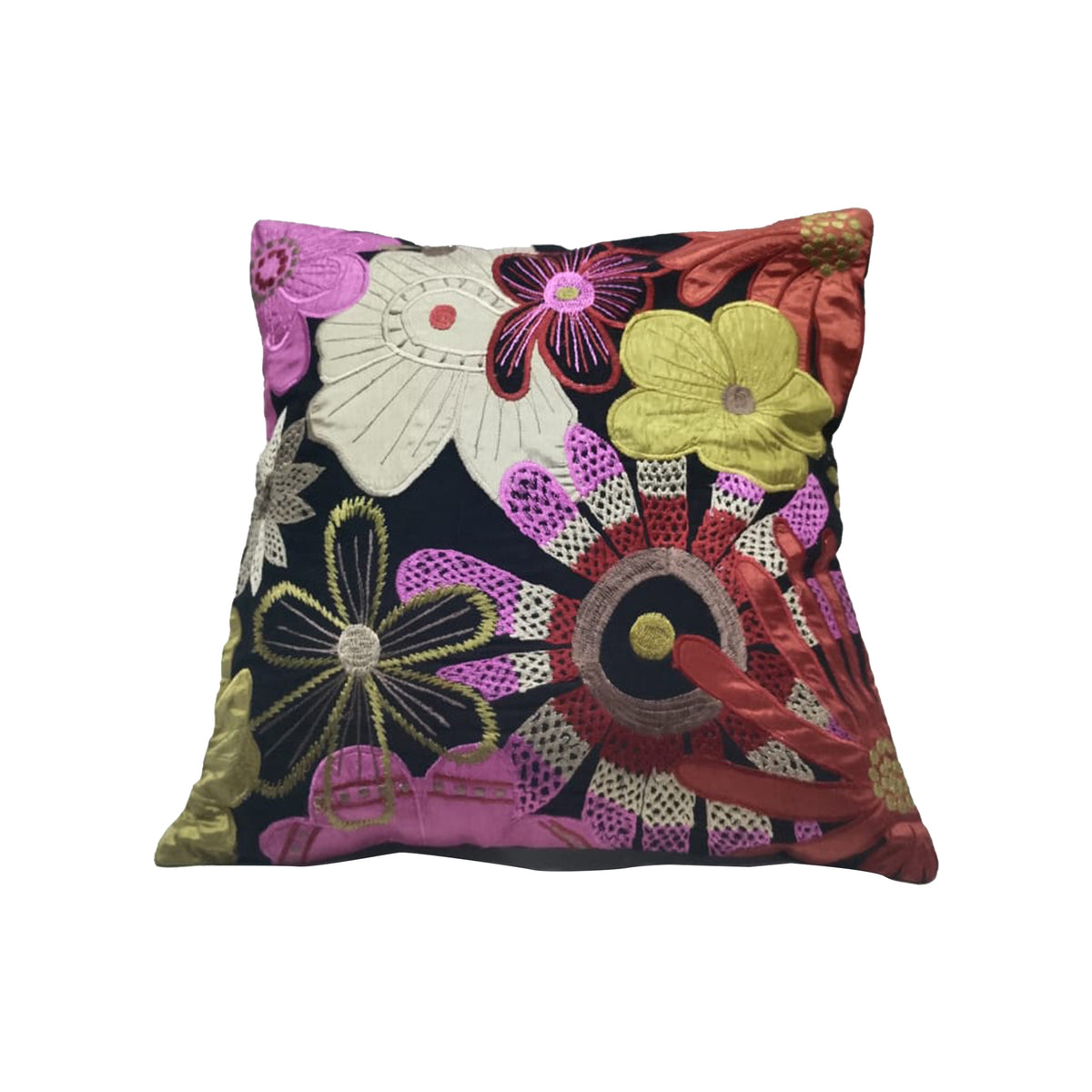 Fiesta Bloom Embroidered Cushion Cover Set