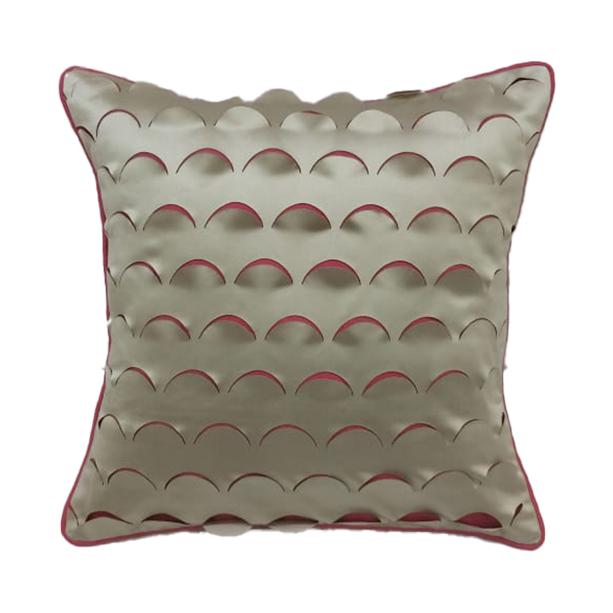 Beige Textured Scallop Cushion Covers – Set of 2