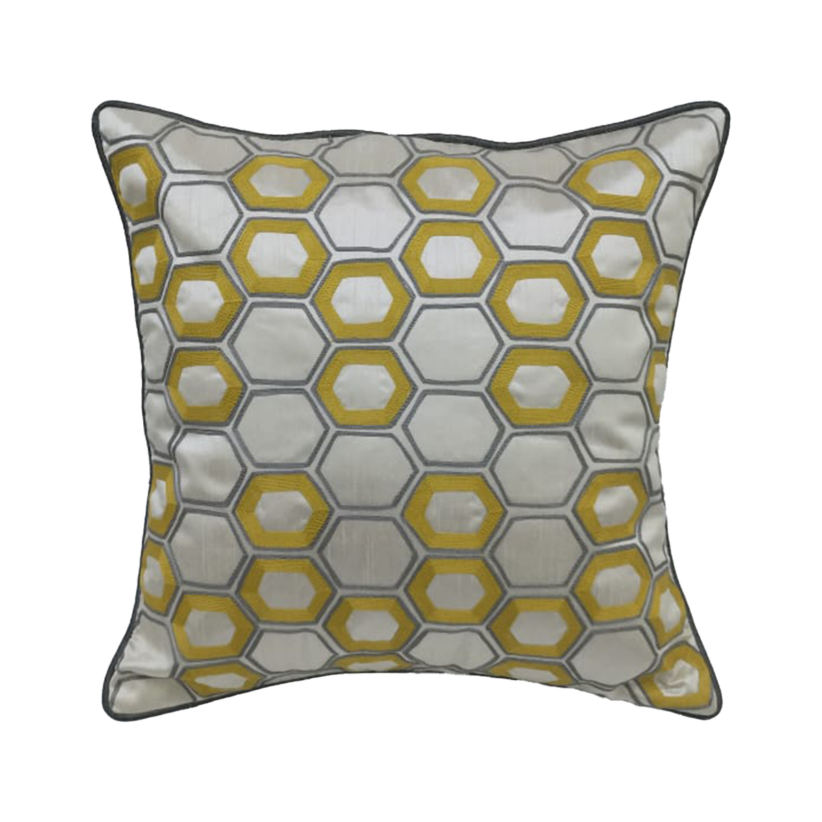 Yellow Honeycomb Geometric Cushion Covers – Set of 2