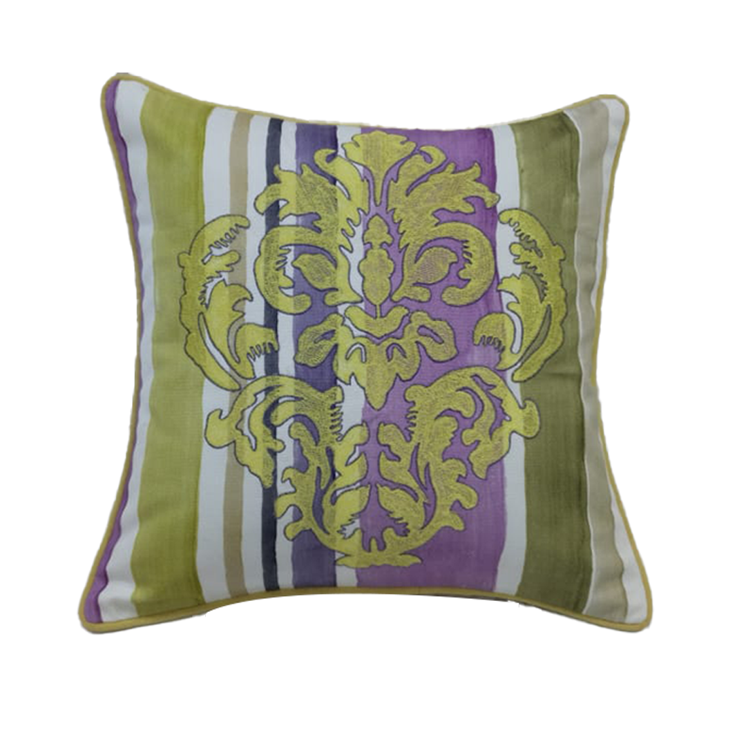 Baroque Floral Striped Cushion Covers – Set of 2