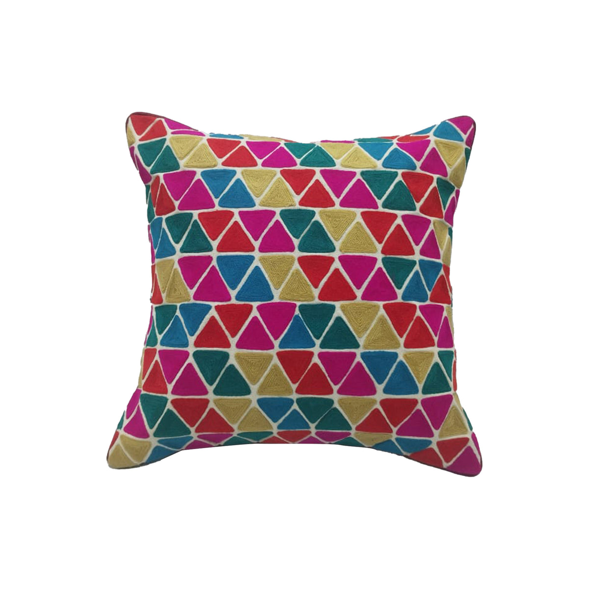 Mosaic Triangle Embroidered Cushion Cover Set