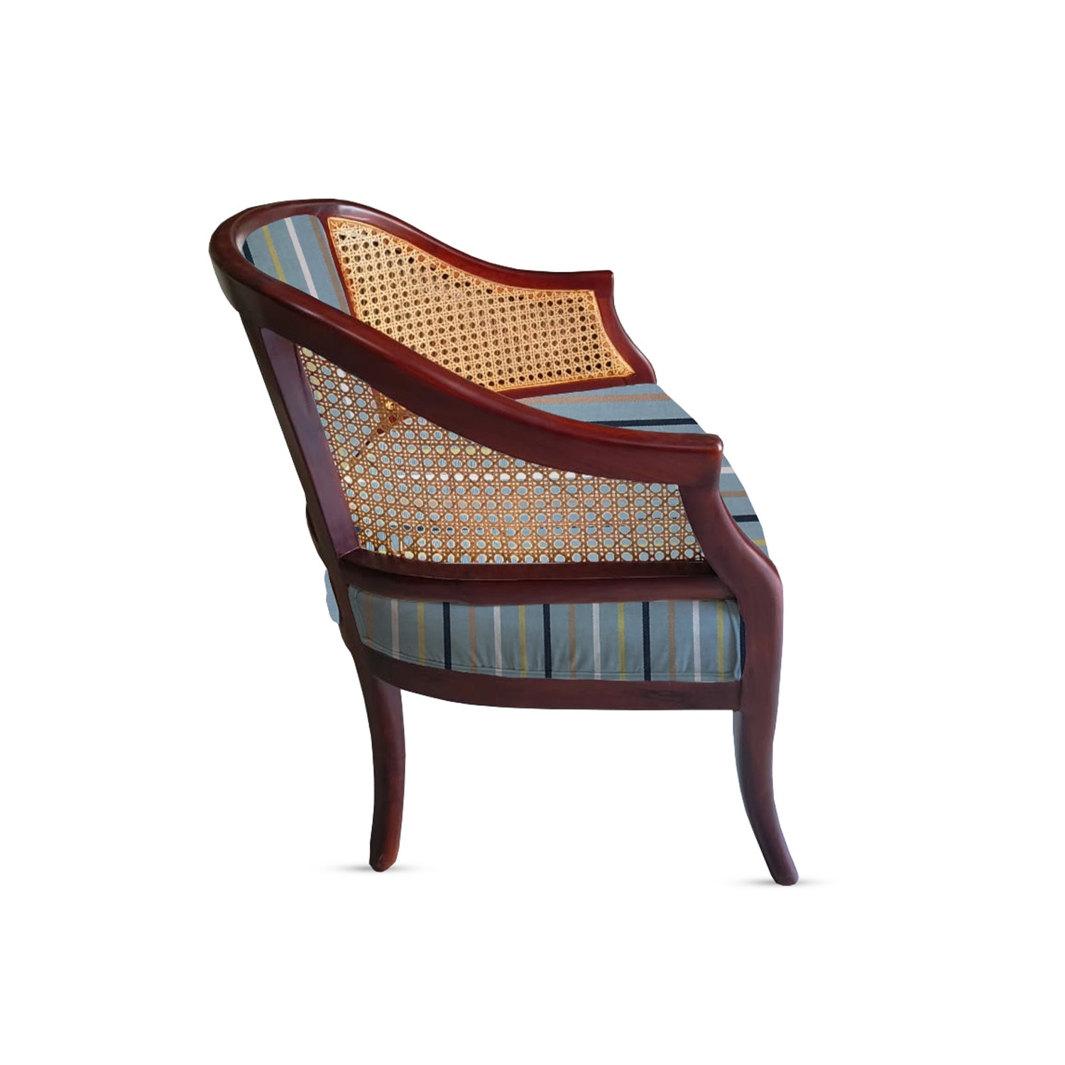 Coastal Stripes Rattan Chair