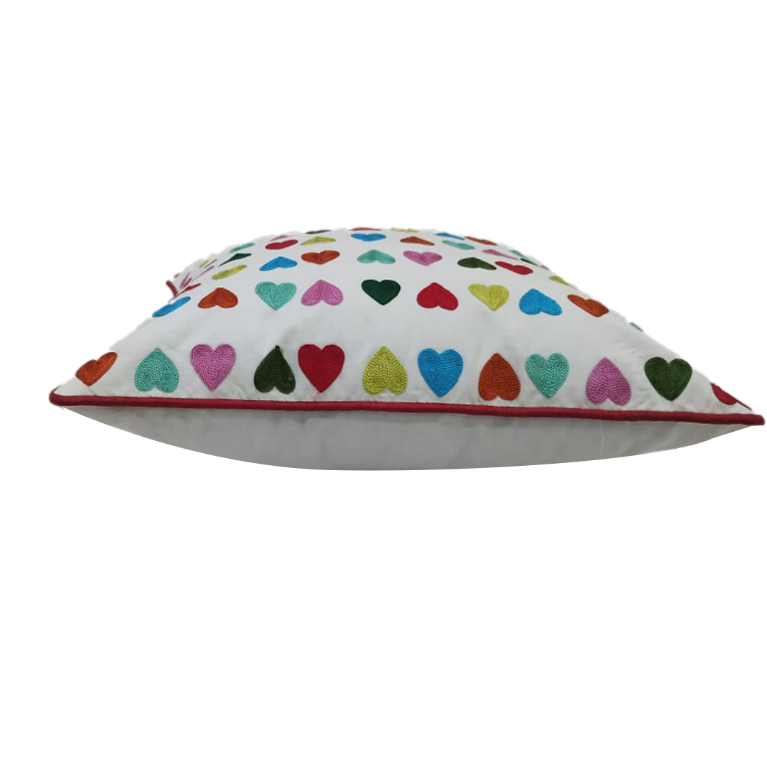 Multicolor Heart Pattern Cushion Covers – Set of 2