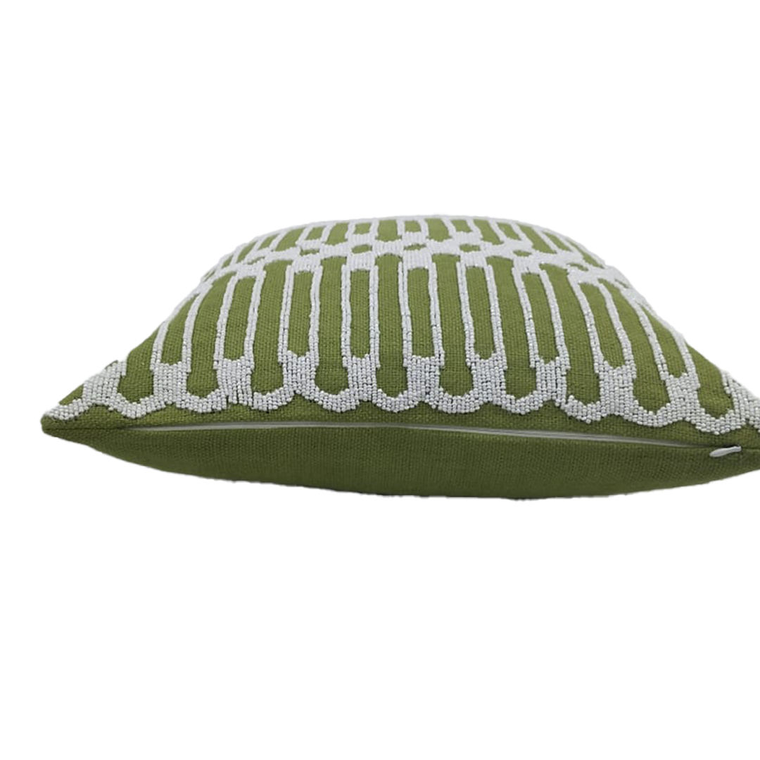 Green Geometric Pattern Cushion Covers – Set of 2