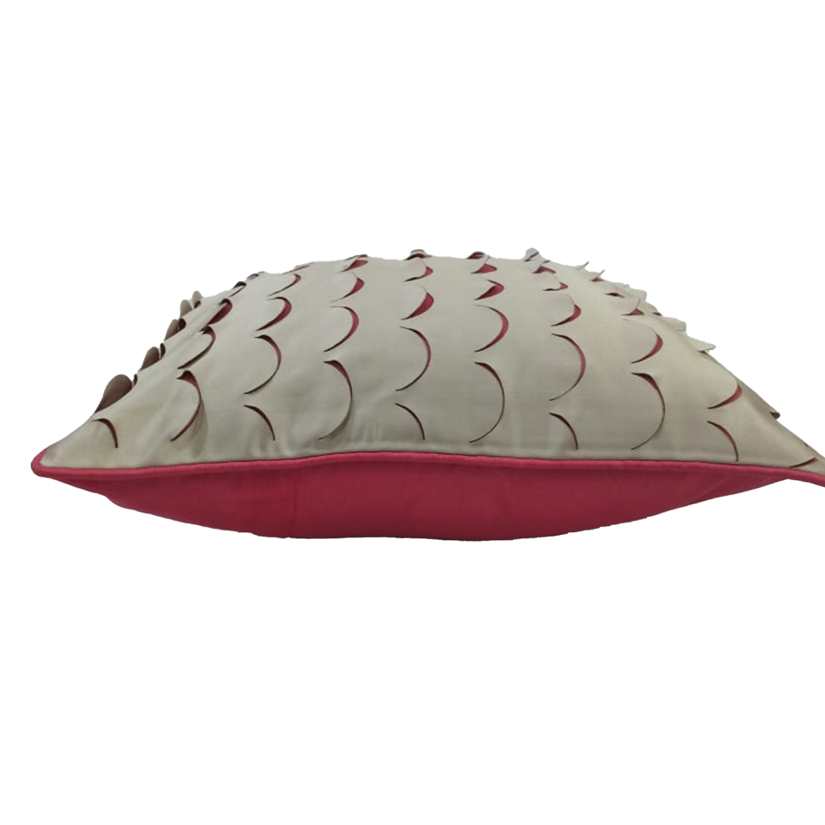 Beige Textured Scallop Cushion Covers – Set of 2