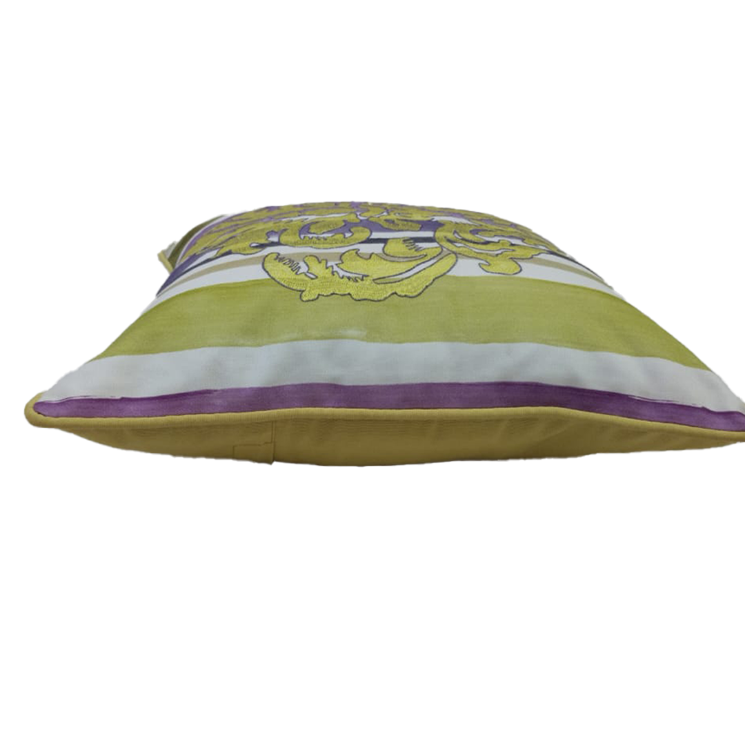 Baroque Floral Striped Cushion Covers – Set of 2
