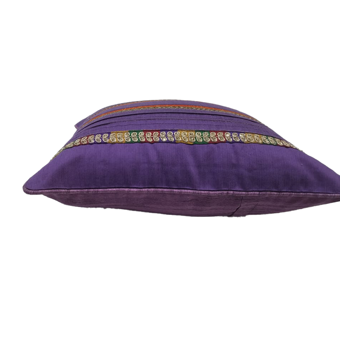 Purple Textured Striped Cushion Covers – Set of 2