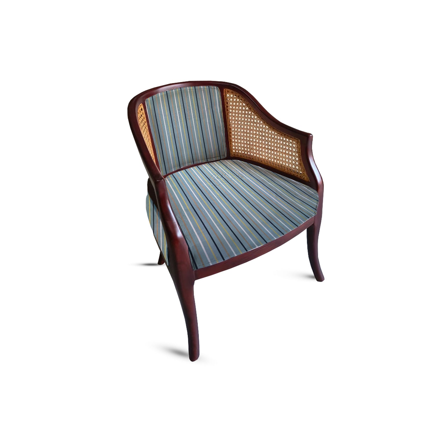 Coastal Stripes Rattan Chair