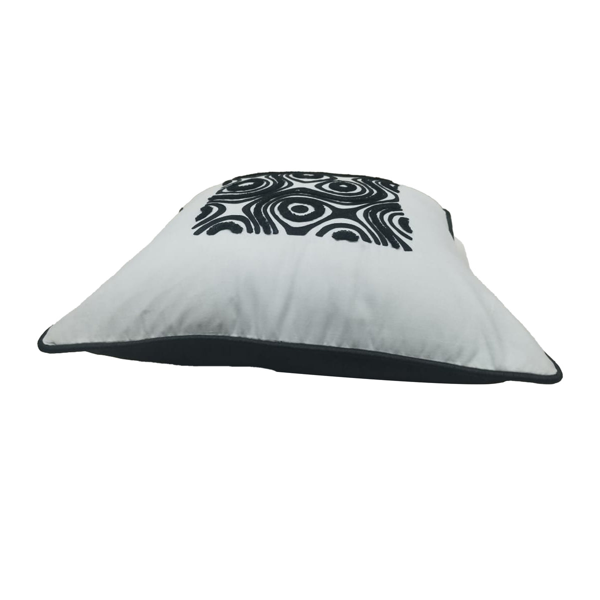 Noir Orbit Embroidered Cushion Cover Set