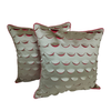 Beige Textured Scallop Cushion Covers – Set of 2
