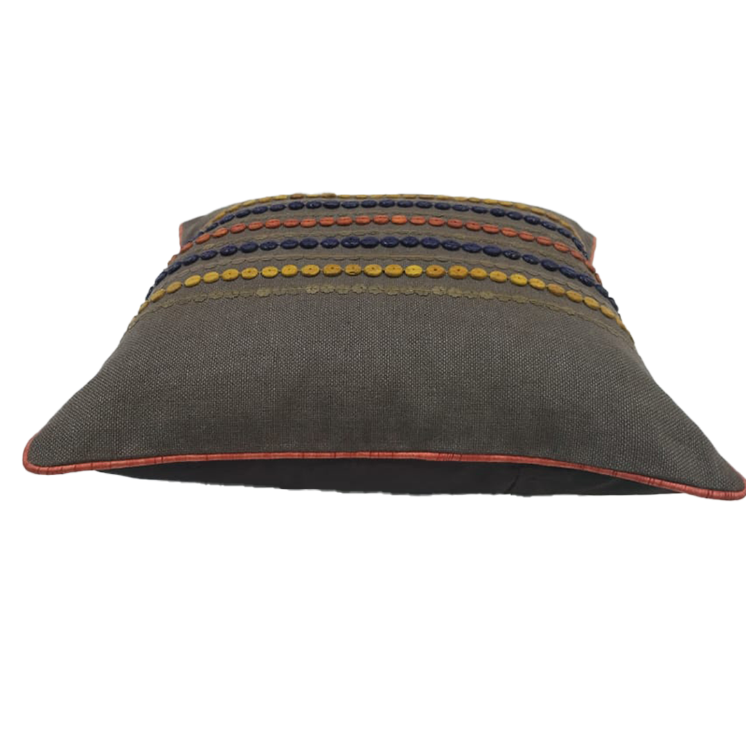 Grey Multicolor Striped Cushion Covers – Set of 2