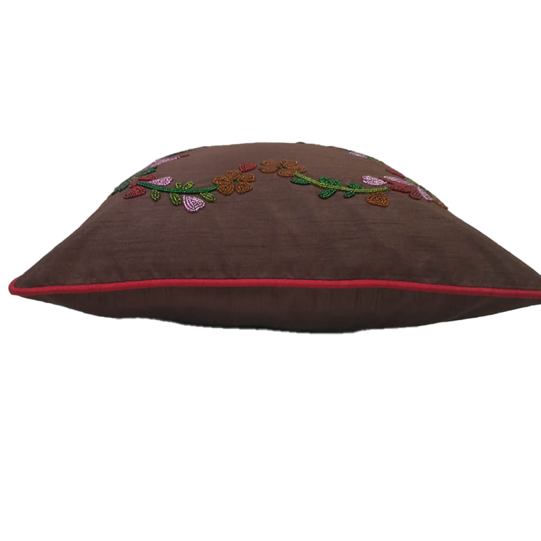 Embroidered Floral Heart Cushion Covers – Set of 2