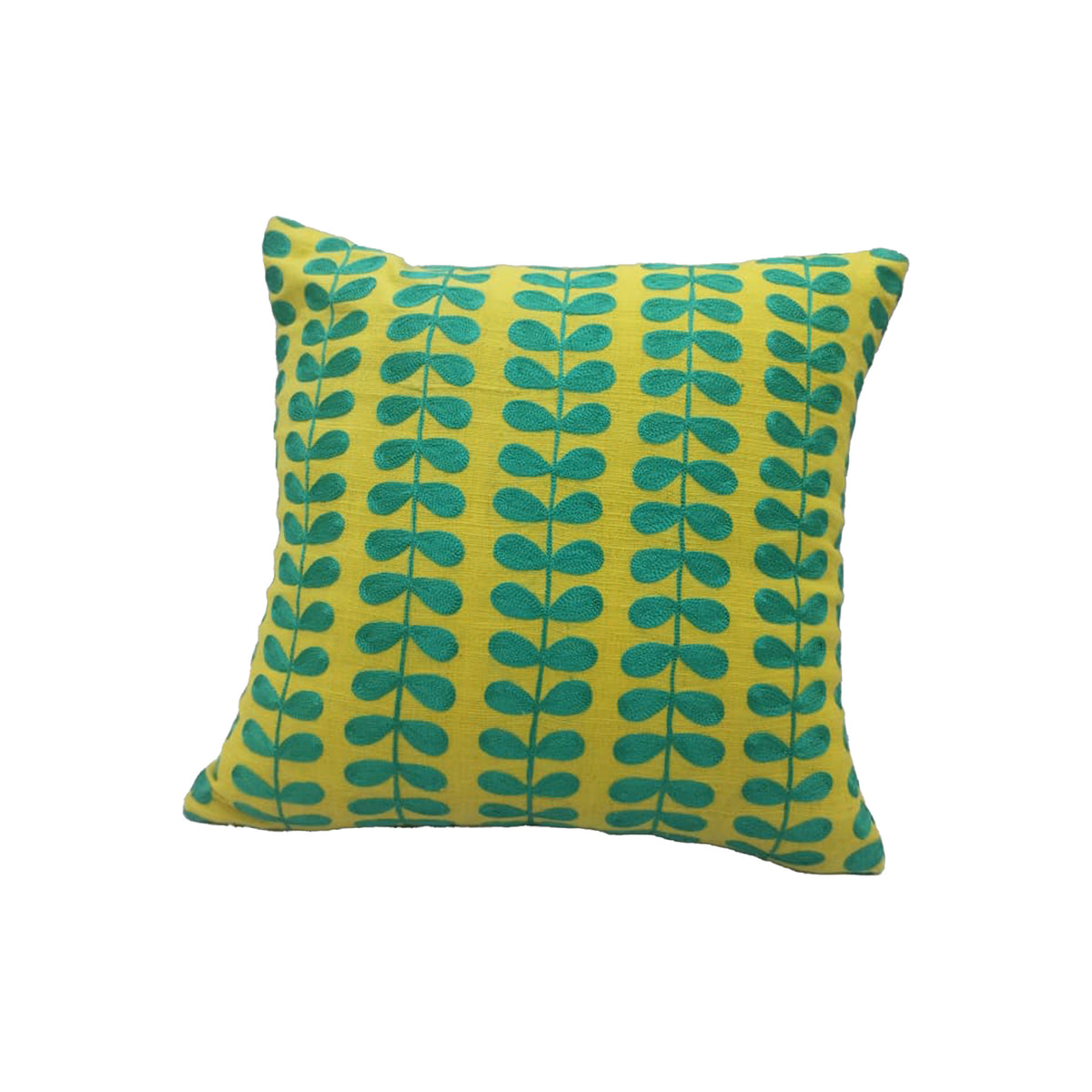 Soleil Leaf Embroidered Cushion Cover Set