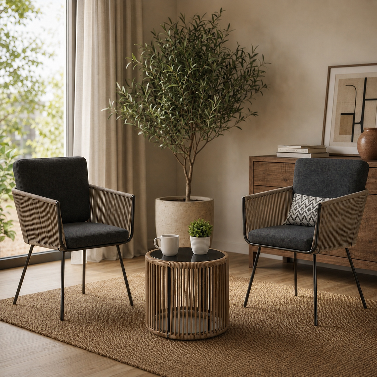 MODERN OUTDOOR PATIO CHAIR SET