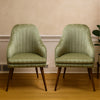 Velvet Channel-Back Armchair Set of 2