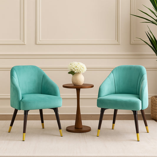 Velvet Shell Armchair Set of 2