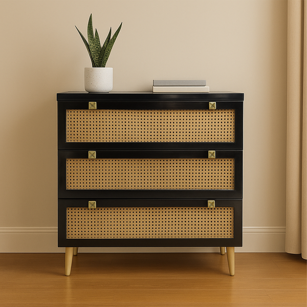 Noir CaneCraft Chest of Drawers