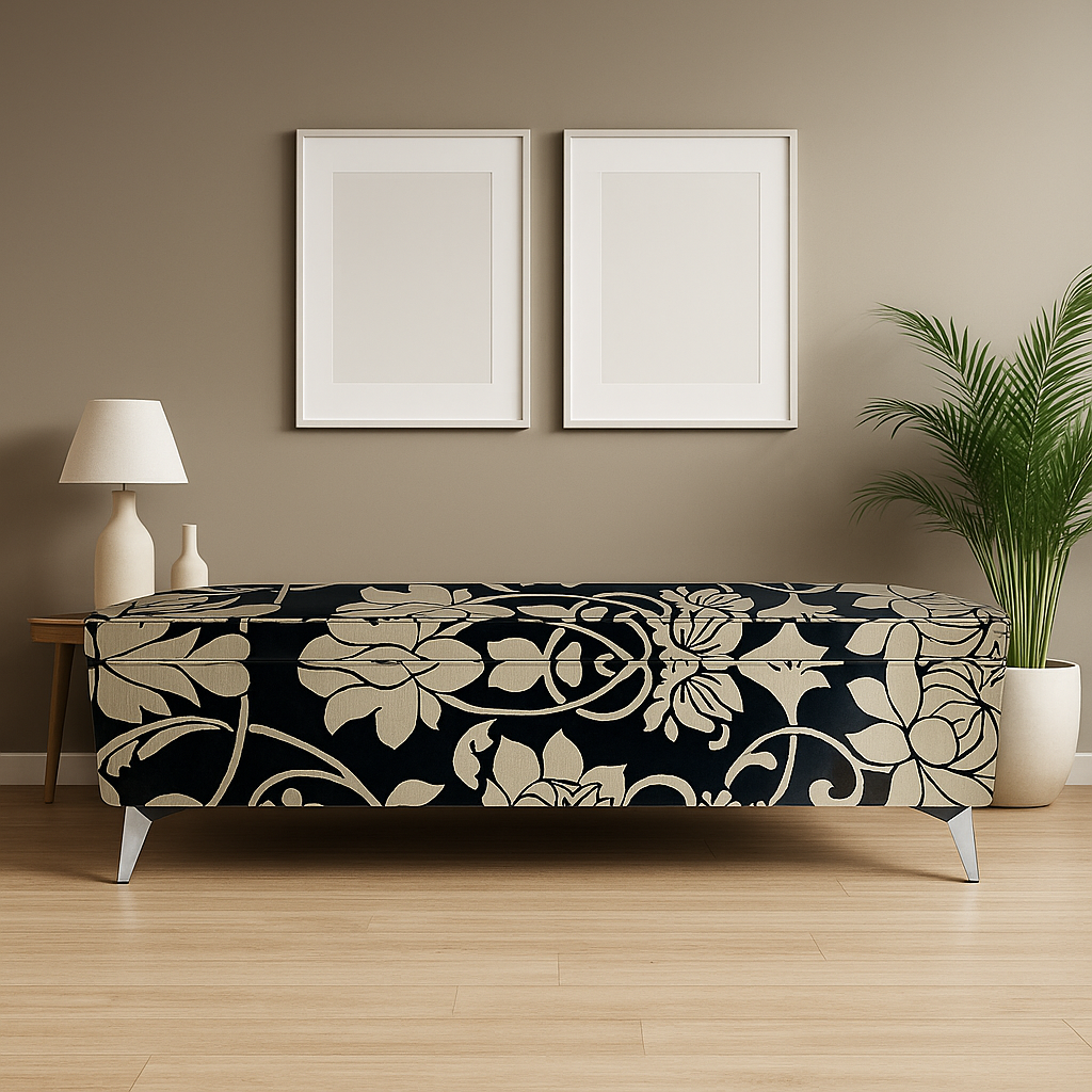 Noir Bloom Storage Bench