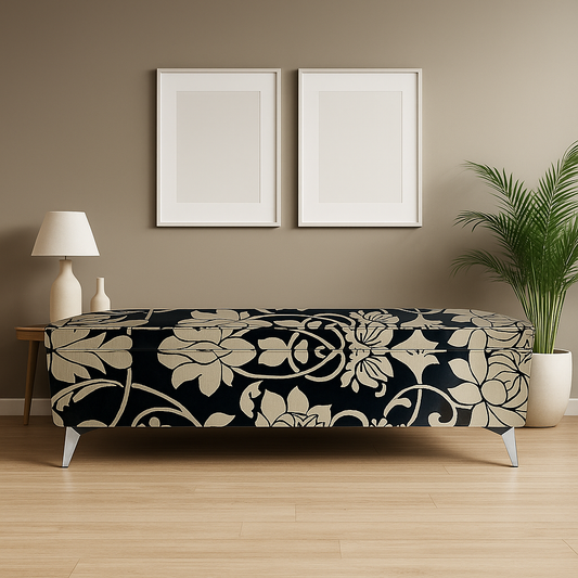 Noir Bloom Storage Bench