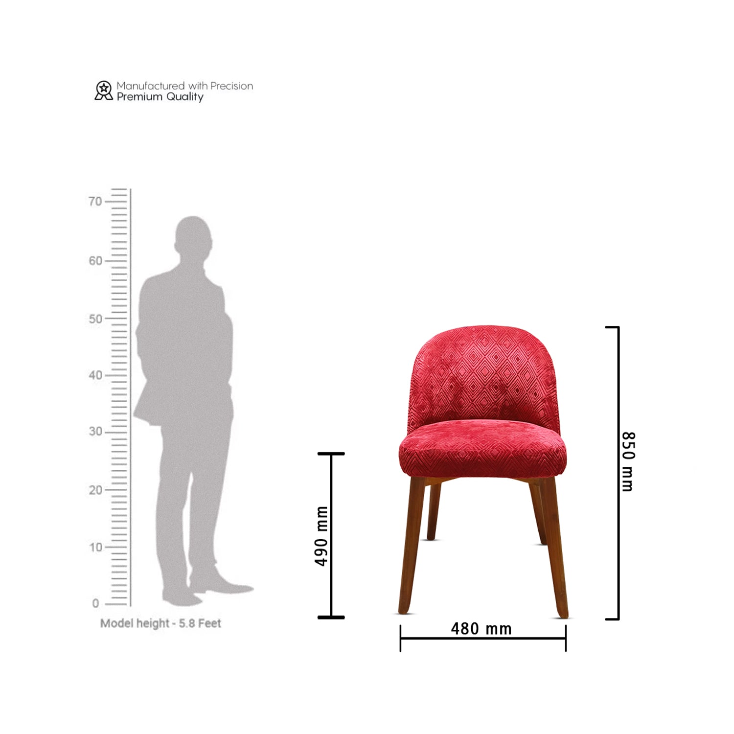 Crimson Deco Chair Set of 2