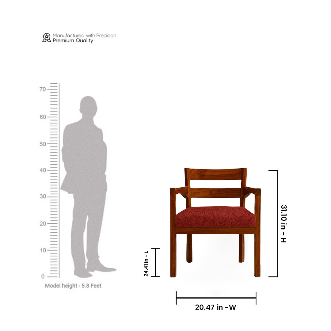 Teak Harmony Chair - Crimson