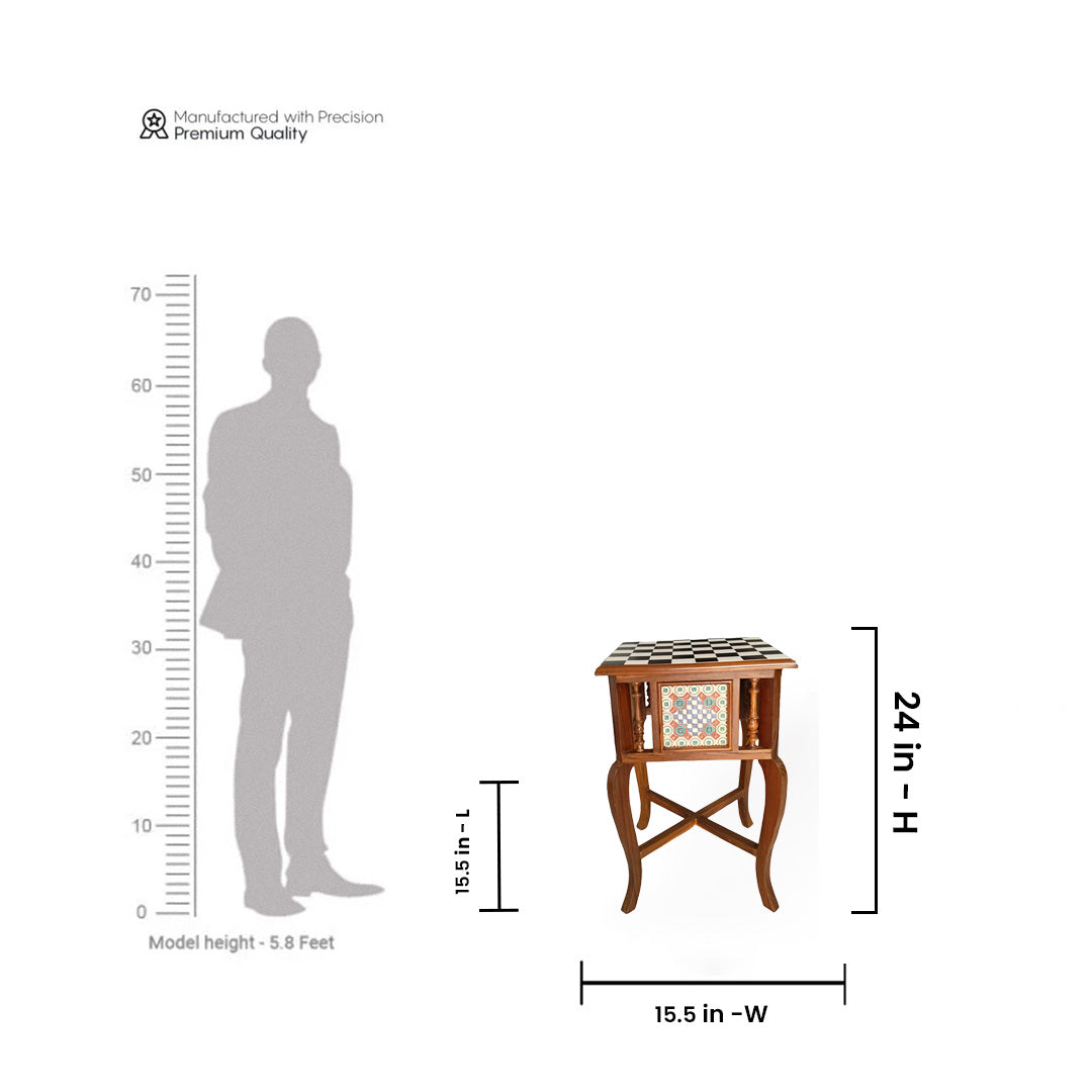 Regal Checker Side Table