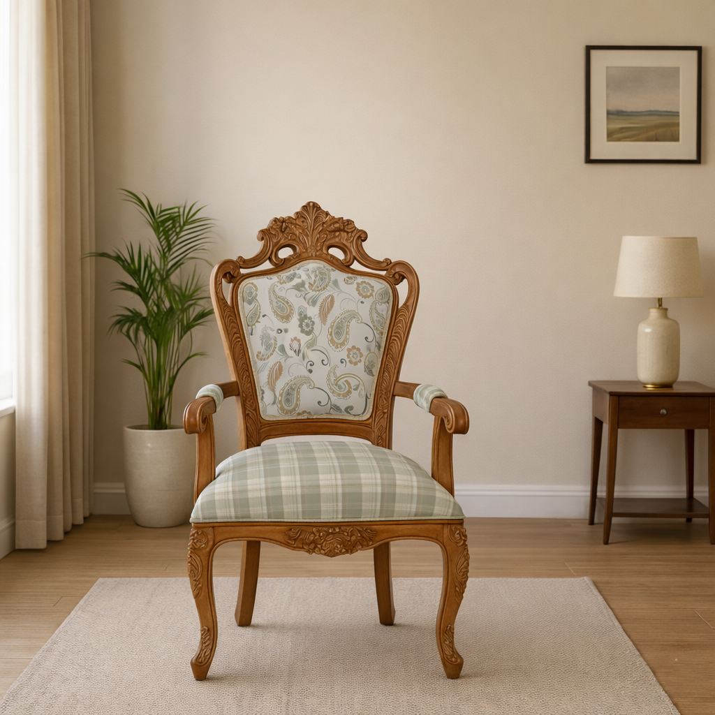 Heritage Floral Royale Teak Armchair