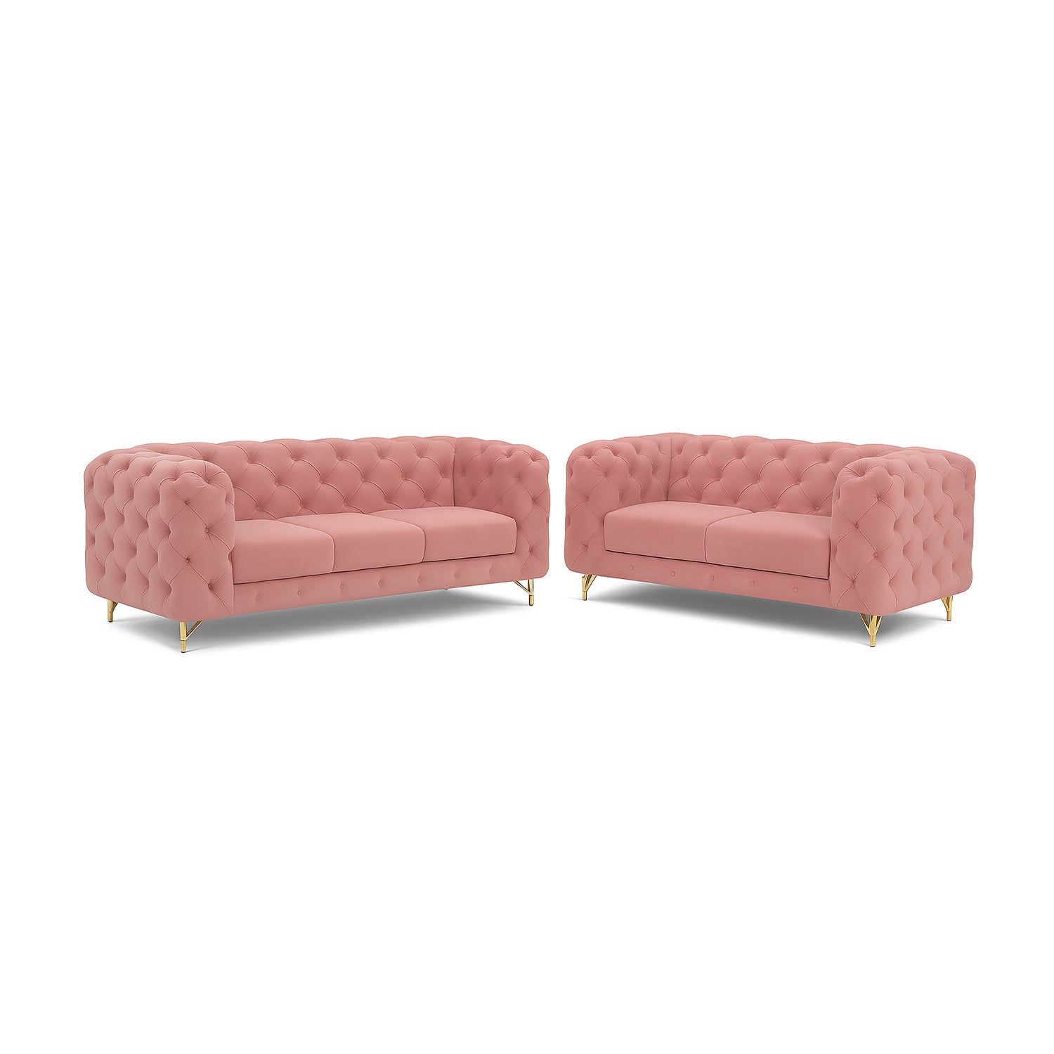 Blush Royale Velvet Sofa Set