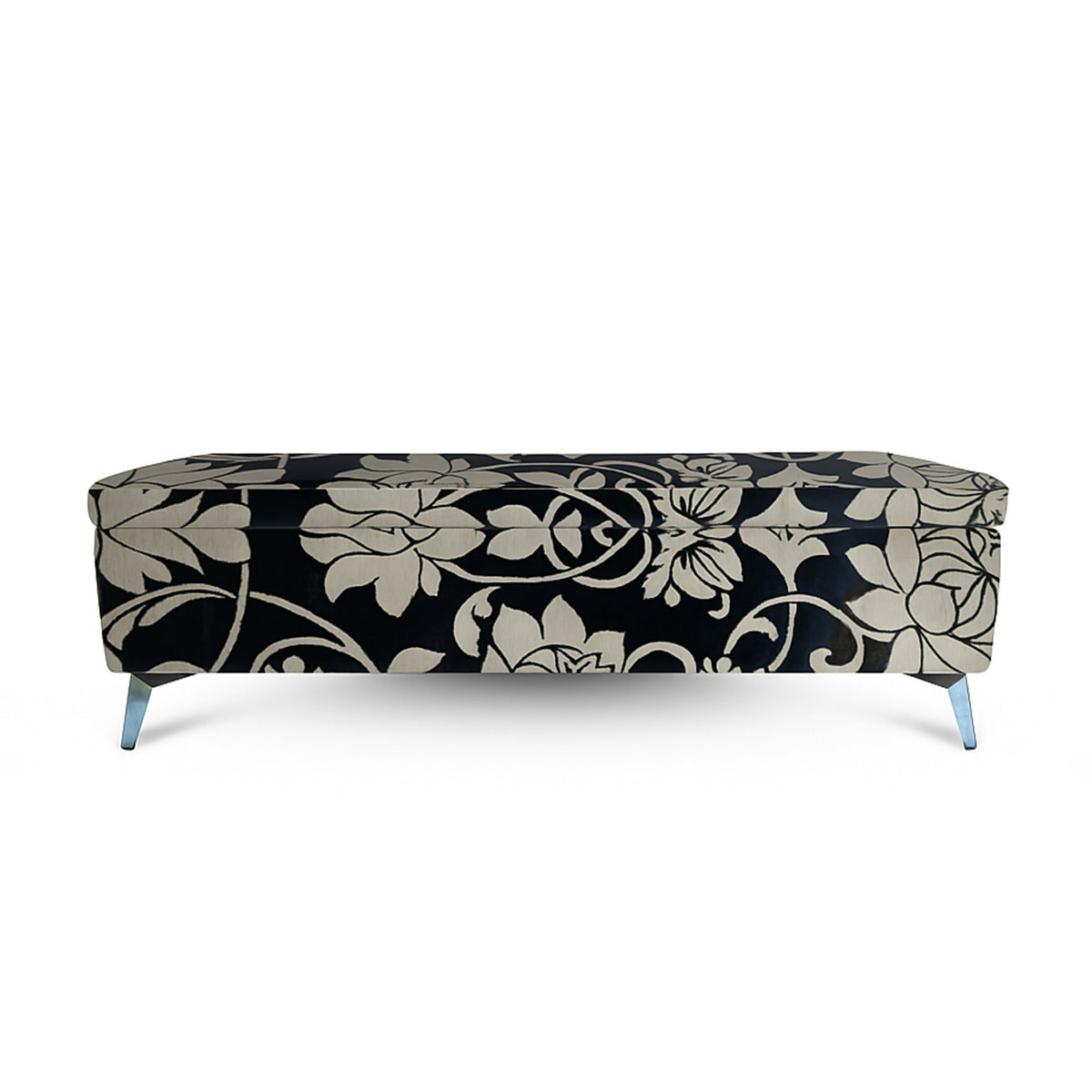 Noir Bloom Storage Bench