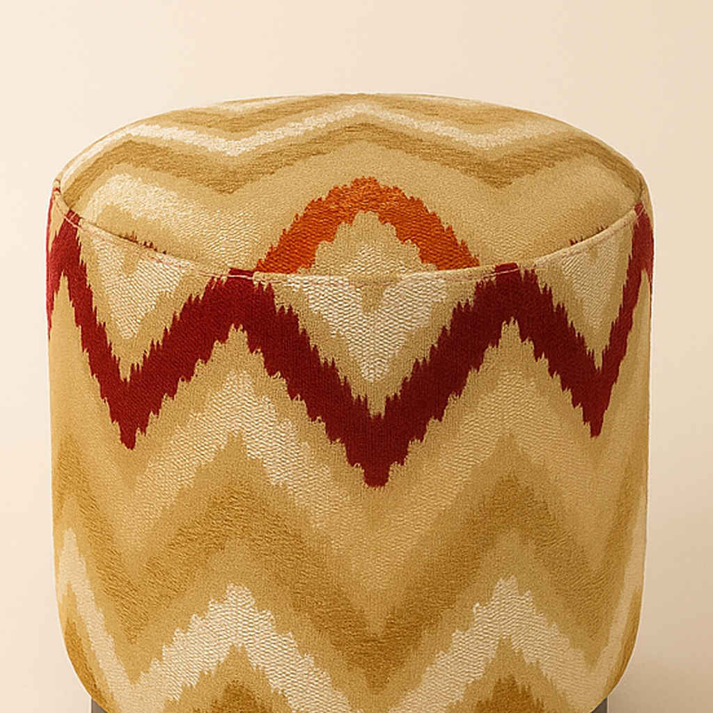 Saffron Chevron Puffy Stool