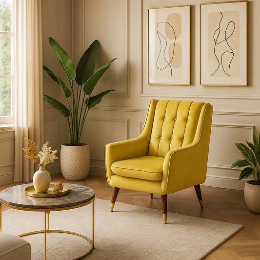 Royale Velvet Chair - Ochre