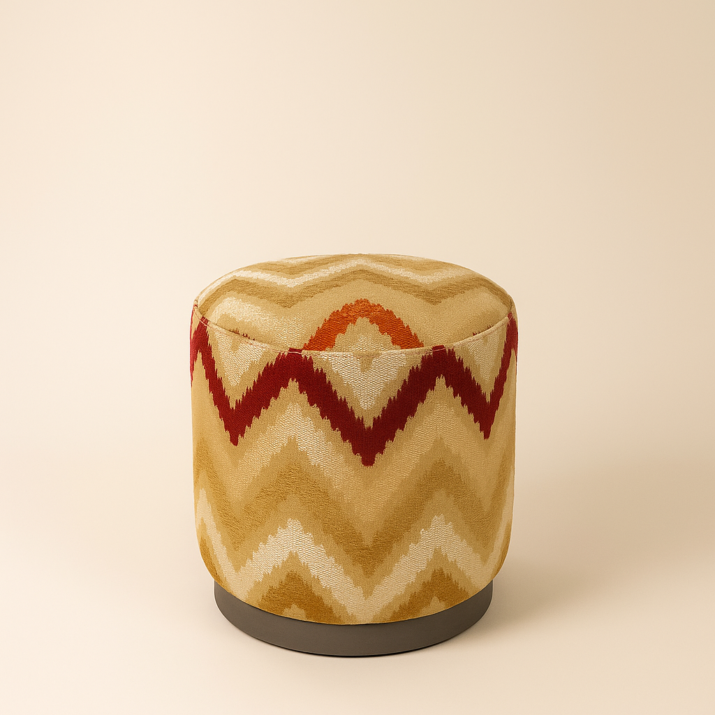 Saffron Chevron Puffy Stool