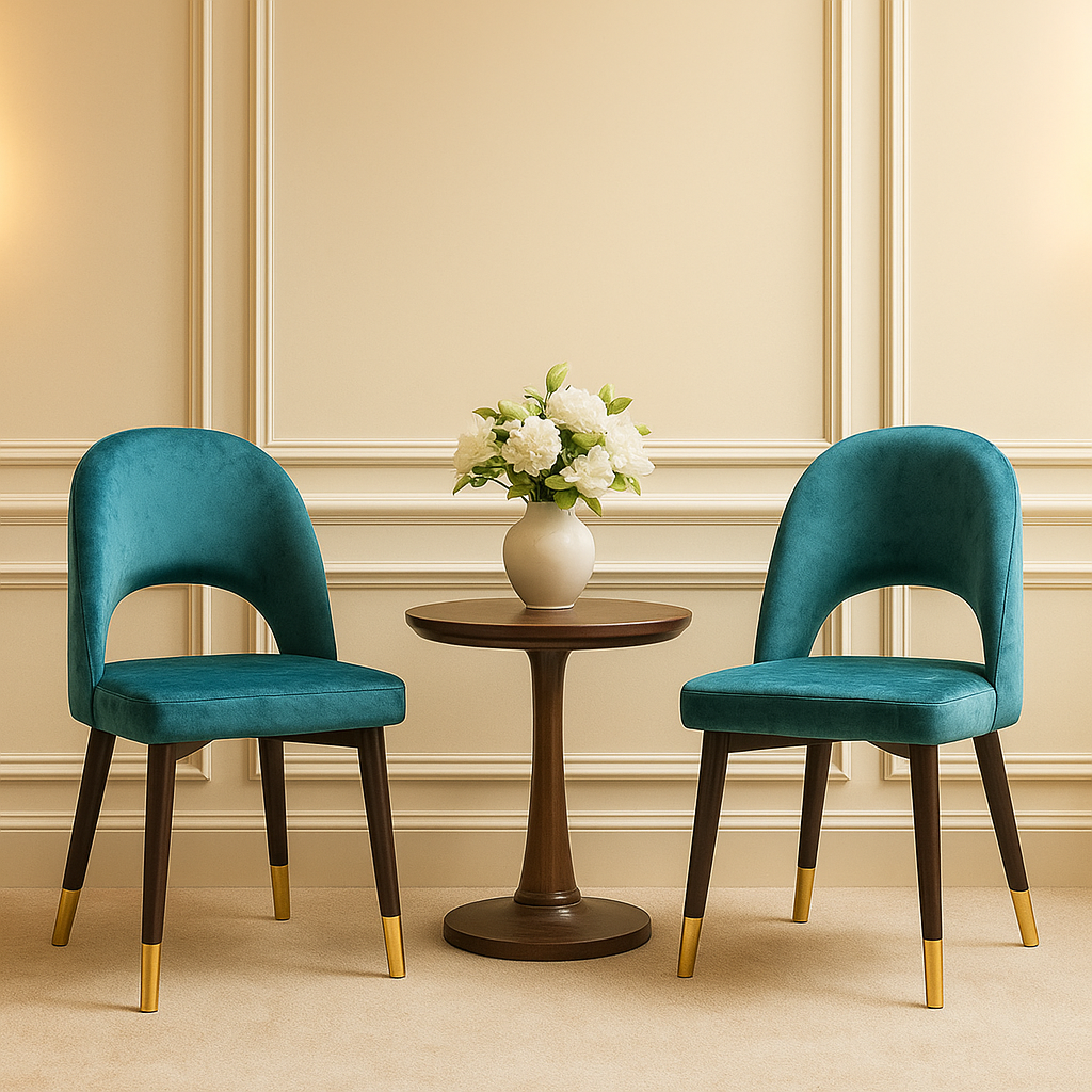 Velvet Curve Chair Set of 2