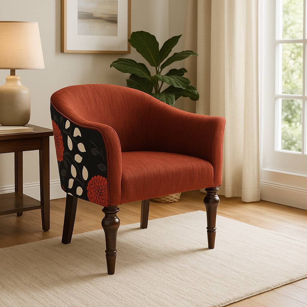 Blossom Curve Chair - Burgundy