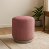 Blush Round Puffy Stool