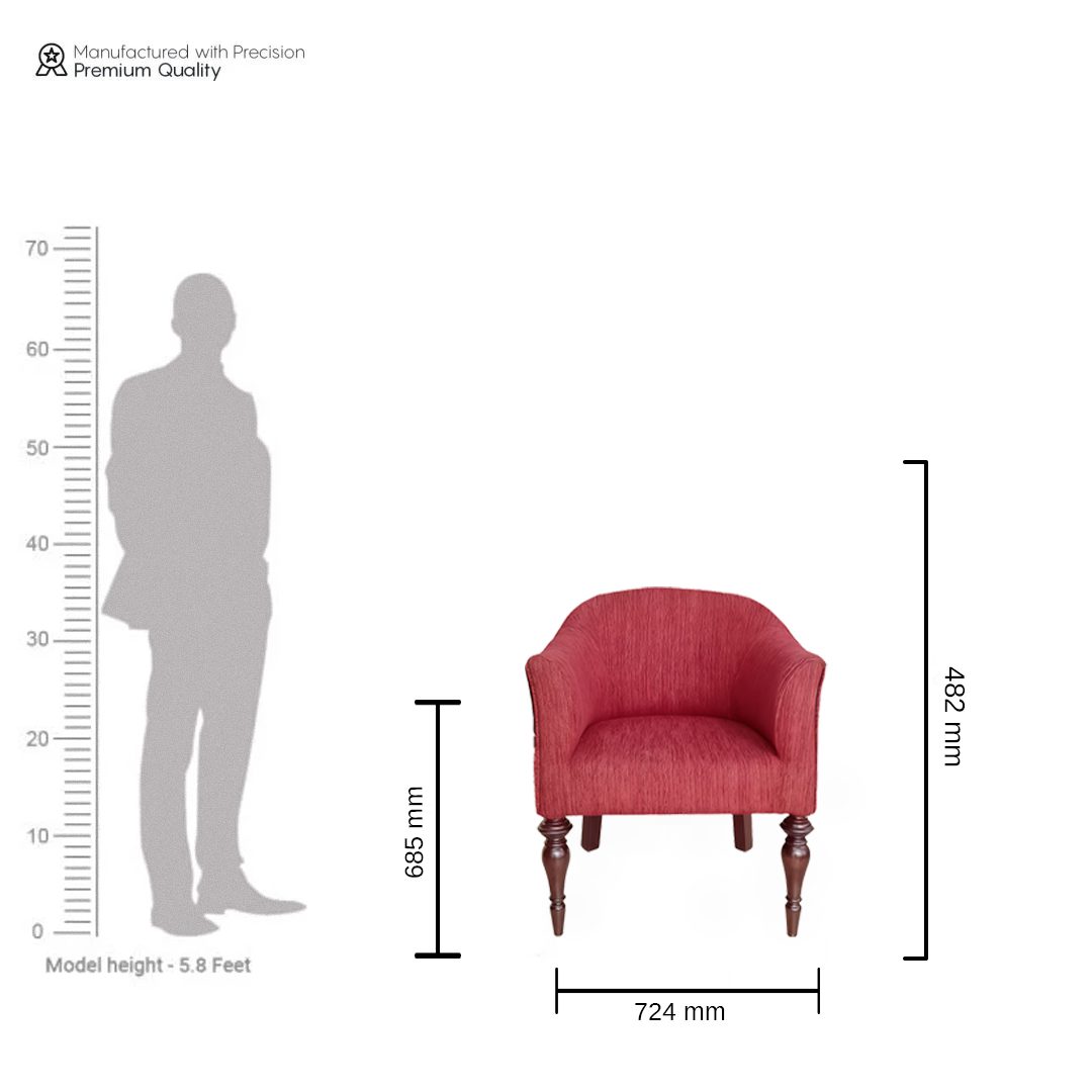 Blossom Curve Chair - Burgundy