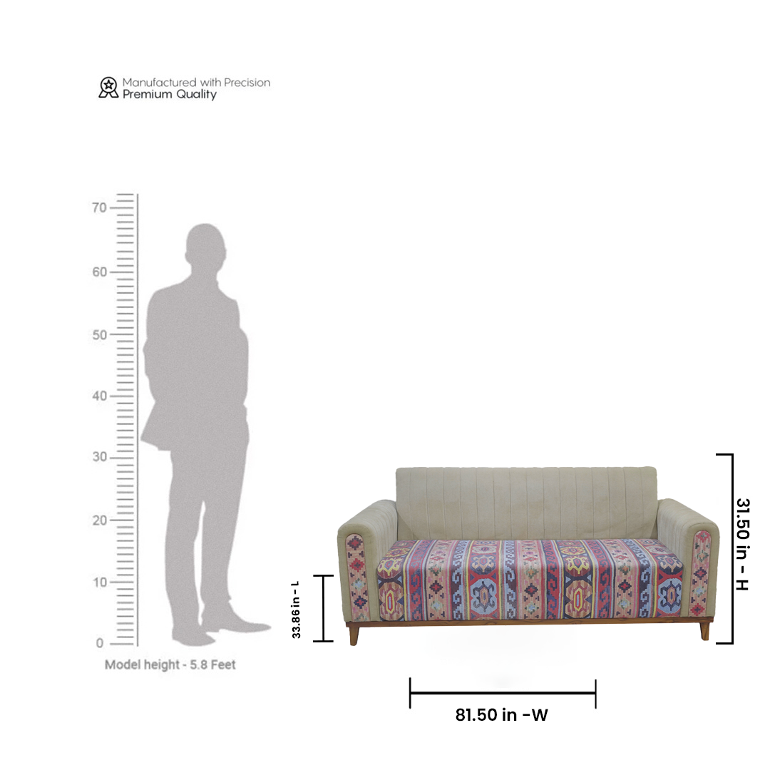 Boho Flair Three-Seater Sofa